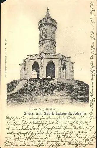 Saarbruecken Winterberg Denkmal St. Johann Kat. Saarbruecken