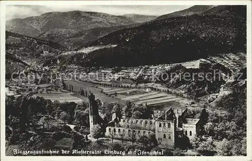 Limburg Lahn Fliegeraufnahme mit Klosterruine mit Isenachtal Kat. Limburg a.d. Lahn