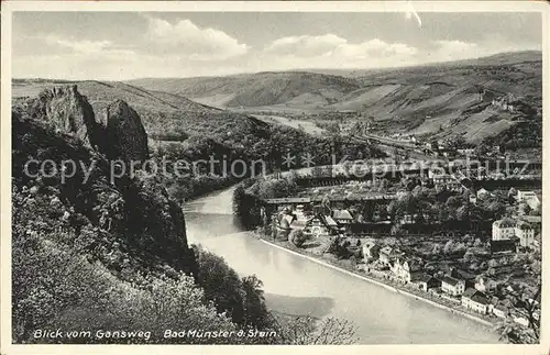 Bad Muenster Stein Ebernburg Blick vom Gansweg Kat. Bad Muenster am Stein Ebernburg