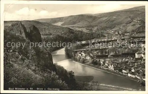 Bad Muenster Stein Ebernburg Blick vom Gansweg Kat. Bad Muenster am Stein Ebernburg