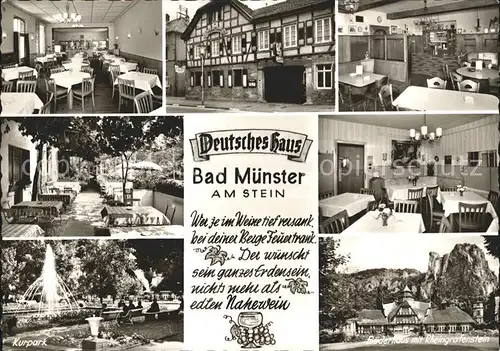Bad Muenster Stein Ebernburg Deutsches Haus Restaurant Kat. Bad Muenster am Stein Ebernburg