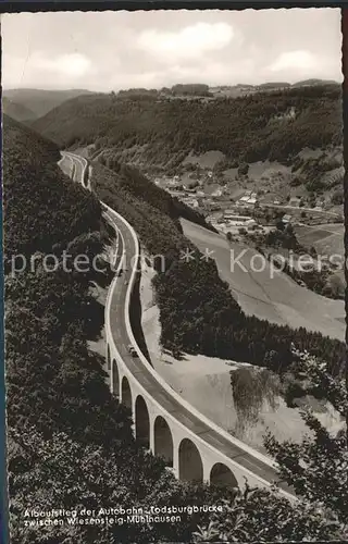 Wiesensteig Autobahn Todsburgbruecke Fliegeraufnahme Kat. Wiesensteig