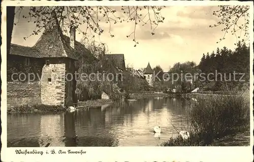 Weissenburg Bayern Seeweiher Schwan Kat. Weissenburg i.Bay.