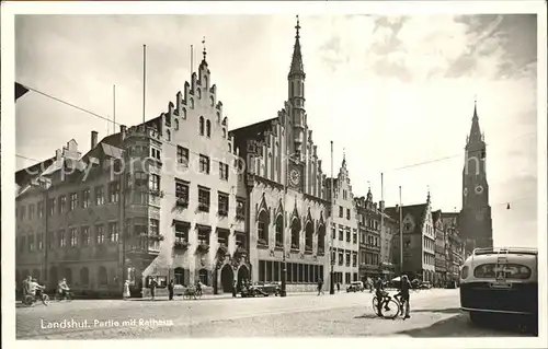 Landshut Isar Rathaus Kirche Kat. Landshut