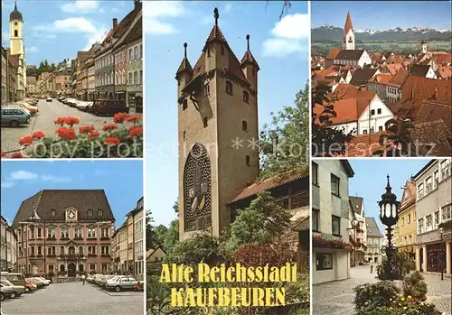 Kaufbeuren Kaiser Max Str Rathaus Fuenfknopfturm Teilansicht Strassenpartie Kat. Kaufbeuren