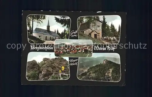 Lam Oberpfalz Bergkirchlein Maria Hilf Gasthaus Zur Rast Gipfelkreuz Panorama Kat. Lam