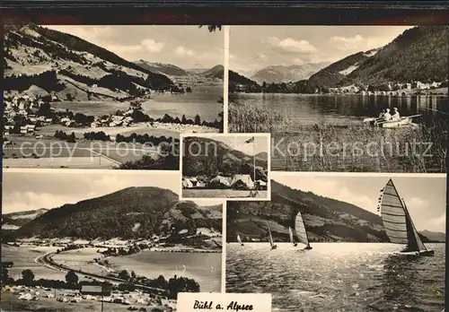 Buehl Alpsee Panorama Bootspartie Zeltplatz Strand Segelpartie Kat. Immenstadt i.Allgaeu