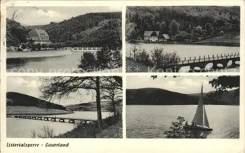 Listertalsperre Gaststaette Gut Kalberschnacke Stausee Bruecke Segelpartie Kat. Attendorn