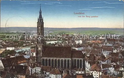 Landshut Isar Panorama Martinskirche Kat. Landshut