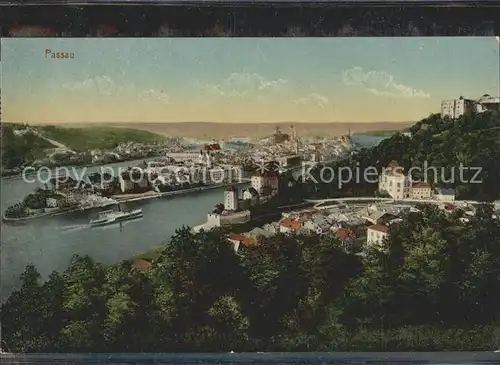 Passau Zusammenfluss von Donau Inn und Ilz Kat. Passau