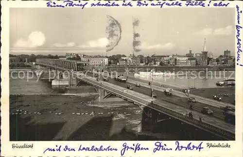 Duesseldorf Rheinbruecke Kat. Duesseldorf