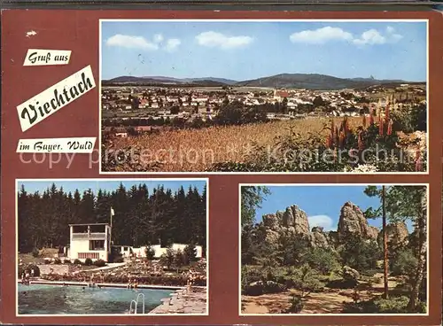 Viechtach Bayerischer Wald Panorama Schwimmbad Felsen Kat. Viechtach