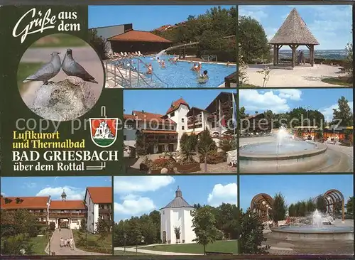 Bad Griesbach Rottal Schwimmbad Pavillon Kurhaus Brunnen Turm Kat. Bad Griesbach i.Rottal