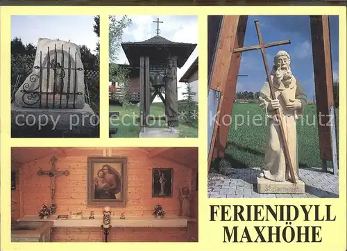 Kellberg Ferienidyll Maxhoehe Bildstein Glockentuermchen Kapelle St Harmann Statue Kat. Thyrnau