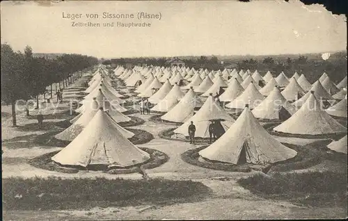 Sissonne Aisne Lager und Haupwache Zelte Kat. Sissonne
