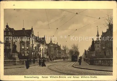 Braunschweig Kaiser Wilhelm Bruecke mit Strasse Kat. Braunschweig