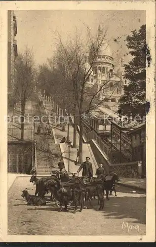 Paris Montmartre Treppenaufgang Bahn Sacre Cour Kat. Paris