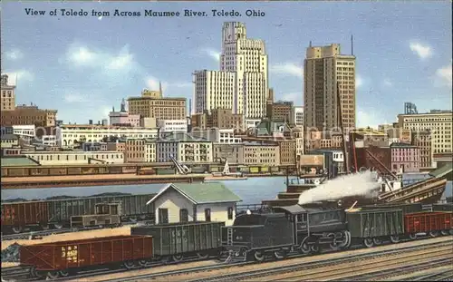 Toledo Ohio View of Toledo from Across Maumee River Kat. Toledo
