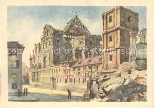 Muenchen Michaelskirche zerstoert 1944 Kat. Muenchen