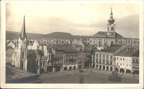 Trautenau Tschechien Platz mit Kirchen Kat. Trutnov