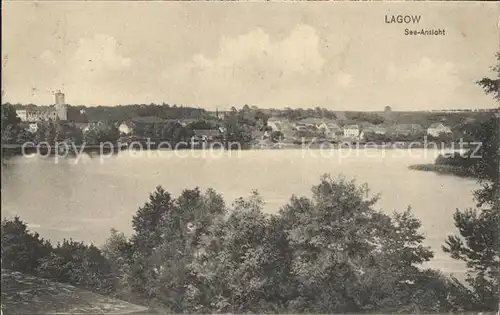 Lagow Ostbrandenburg Seeansicht Kat. Lagow