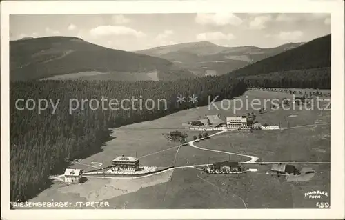 St Peter Tschechien Fliegeraufnahme mti Riesengebirge Kat. Svaty Petr