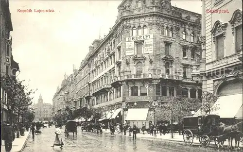 Budapest Kossuth Lajos utca Pferdekutschen Kat. Budapest