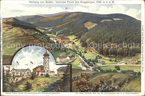 Keilberg Tschechien Kaiser Franz Josefs Aussichtsturm Kat. Klinovec
