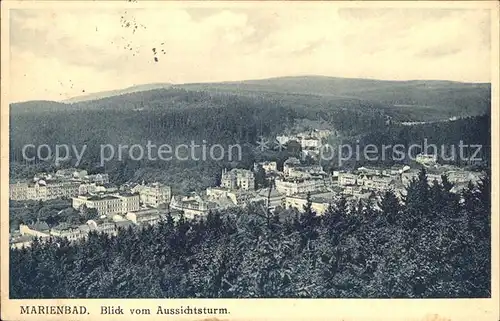Marienbad Tschechien Boehmen Blick vom Aussichtsturm Kat. Marianske Lazne