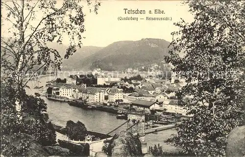 Tetschen Bodenbach Boehmen Partie an der Elbe Kaiseraussicht Kat. Decin