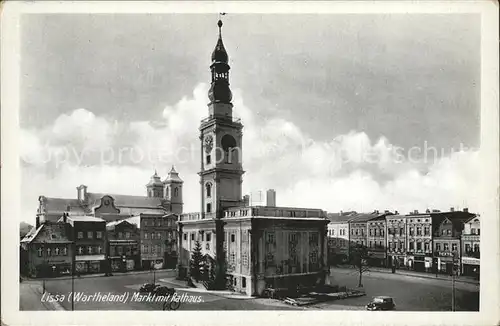 Lissa Wartheland Marktplatz mit Rathaus Kat. Lysa nad Labem