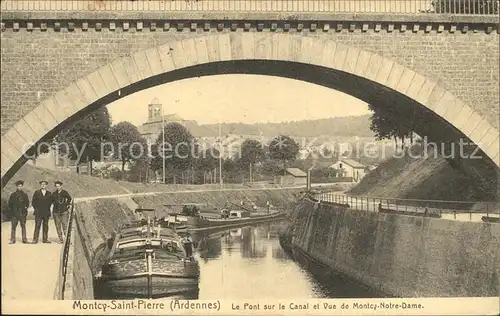 Montcy Saint Pierre Le Pont sur le Canal et Vue de Montcy Notre Dame Kat. Charleville Mezieres