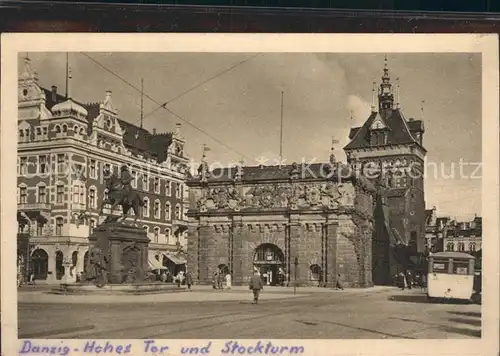 Danzig Westpreussen Hohes Tor und Stockturm Kat. Gdansk