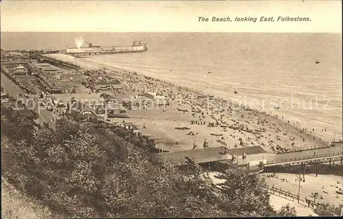 Folkestone The Beach looking East Kat. Shepway