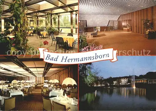 Bad Hermannsborn Kurklinik der BEK Hotelhalle Speisesaal Fontaene Kat. Bad Driburg