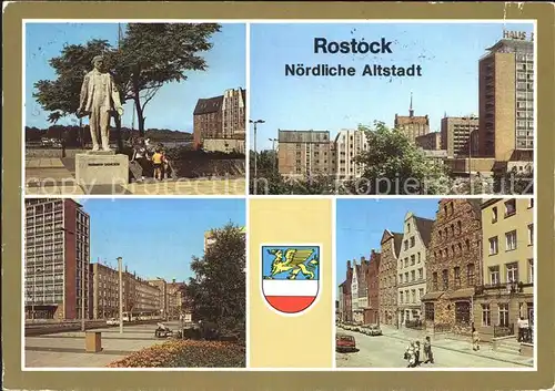 Rostock Mecklenburg Vorpommern Hermann Duncker Platz Fischerbastion Lange Str Wokrenterstr Kat. Rostock