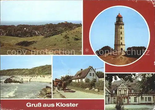 Kloster Hiddensee Panorama Leuchtturm Strand Griebenhaus Haus Wieseneck Kat. Insel Hiddensee