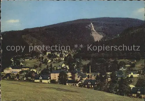 Klingenthal Vogtland mit Grosse Aschbergschanze Kat. Klingenthal Sachsen