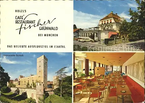 Muenchen Hoelzls Cafe Restaurant Gruenwald Gruenwalder Schloss Speisesaal Kat. Muenchen