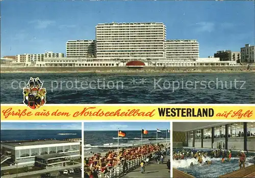 Westerland Sylt Hotelanlagen am Strand Wellenbad Nordseeheilbad Kat. Westerland