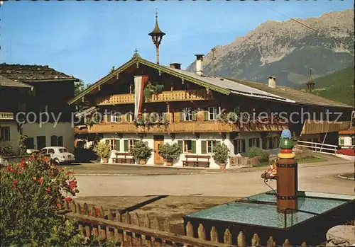 Ellmau Tirol Bauernhaus am Wilden Kaiser Brunnen Kat. Ellmau