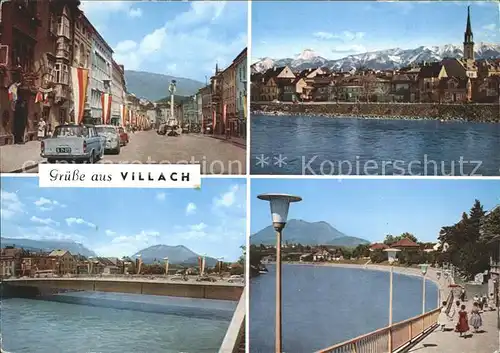 Villach Kaernten Hauptplatz Altstadt Karawanken Stadtbruecke Drauquai Kat. Villach