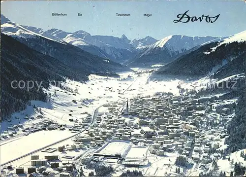 Davos GR gegen Tinzenhorn und Piz Mitgel Albula Alpen Kat. Davos