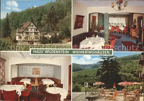 Wiemeringhausen Hotel Restaurant Haus Wildenstein Kat. Olsberg
