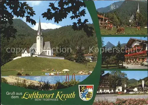 Kreuth Tegernsee Teilansichten Heilklimatischer Kurort Kirche Kat. Kreuth