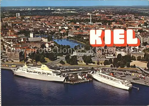 Kiel Oslo Kai Faehre Passagierschiff Innenstadt Fliegeraufnahme Kat. Kiel