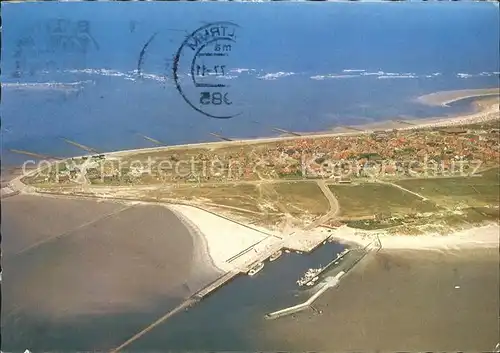 Baltrum Nordseebad Hafen Dornroeschen der Nordsee Fliegeraufnahme Kat. Baltrum