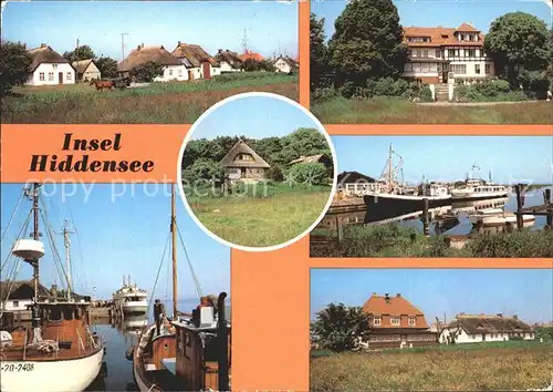 Insel Hiddensee Vitte Kloster Fischerhaeuser Hafen HO Gaststaette Kat. Insel Hiddensee