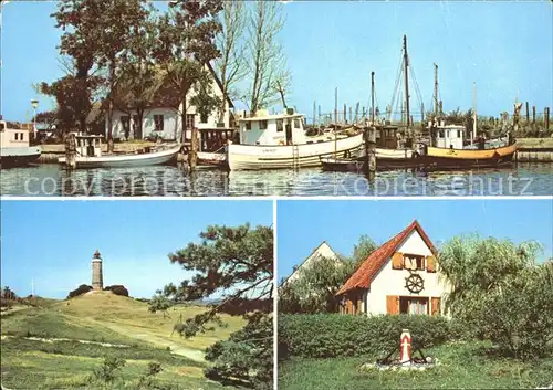 Insel Hiddensee Neuendorf Hafen Kloster Leuchtturm Seemannshaeuschen Kat. Insel Hiddensee