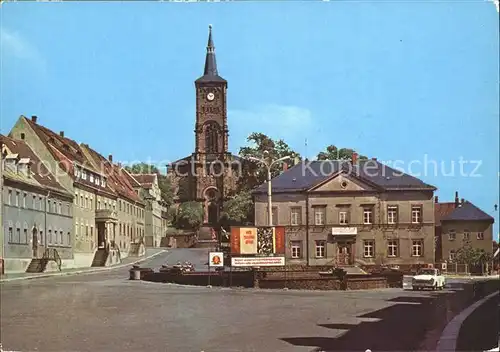 Hartha Doebeln Partie an der Kirche Kat. Hartha Doebeln